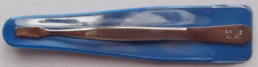 (image for) Stamp Tweezers 120mm angled spade end